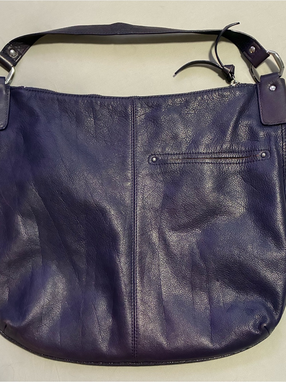 b. makowsky Deep Purple Leather Shoulder Bag